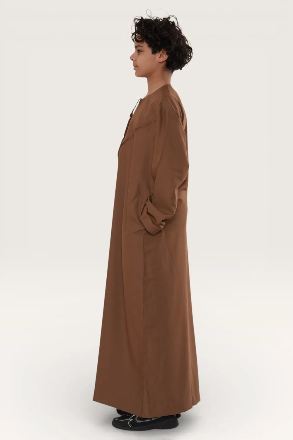 Moroccan thobe для мальчиков с вышивкой Infinity Leather, светло-коричневый — фото 3