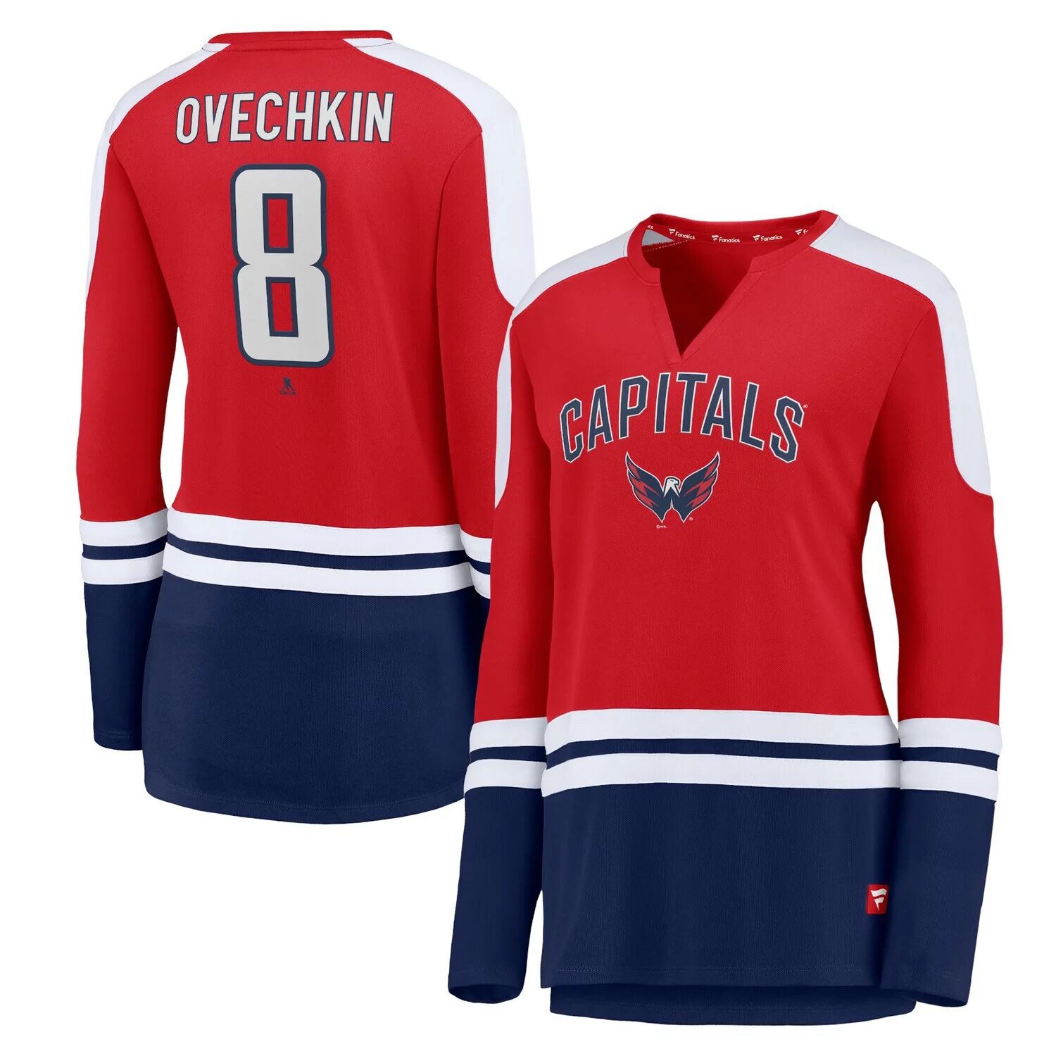 

Женская футболка Fanatics Branded Alexander Ovechkin Красная/темно-синяя футболка Washington Capitals Power Player с длинными рукавами и вырезом в горловине Fanatics, Красный, Женская футболка Fanatics Branded Alexander Ovechkin Красная/темно-синяя футбол