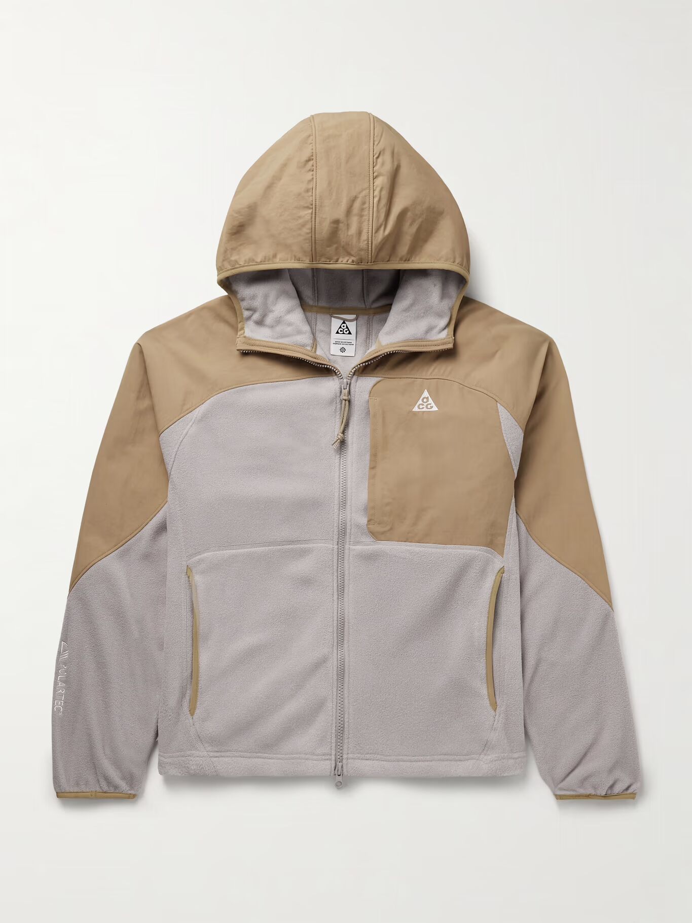 

Куртка с капюшоном из флиса и нейлона ACG Wolf Tree Panelled Polartec NIKE, коричневый