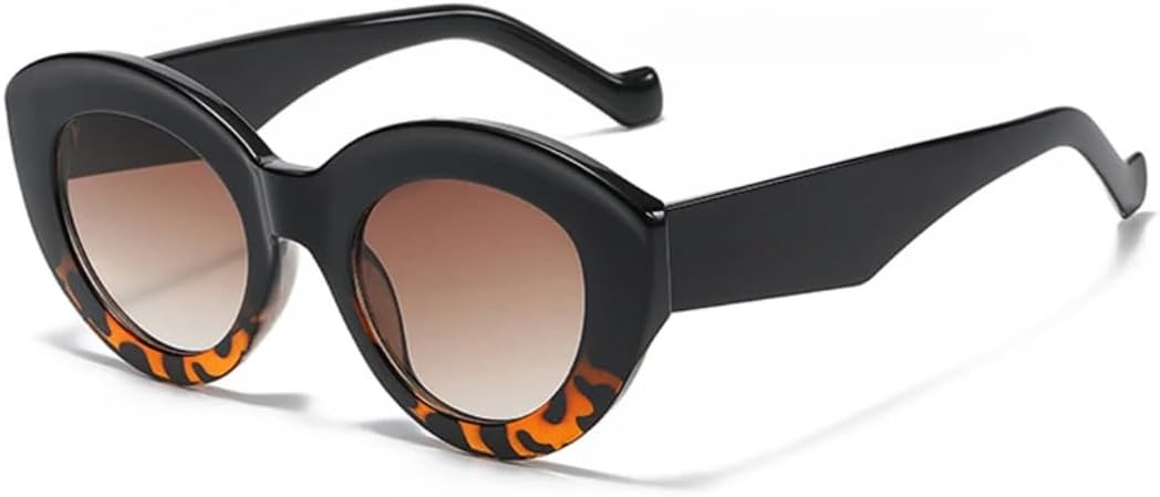 

Популярные модные солнцезащитные очки большого размера «кошачий глаз» для женщин, ретро-очки с леопардовым принтом, солнцезащитные очки UV400 для мужчин, трендовые овальные солнцезащитные очки SZVVBKK, Black Leopard Tea