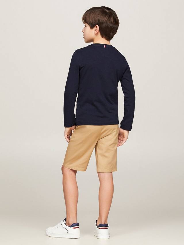 Детская базовая футболка с длинным рукавом и круглым вырезом Tommy Hilfiger, Navy — фото 2