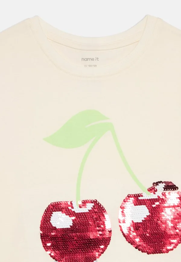 Футболка с принтом nkfharper кремового цвета Name It, Off-White — фото 4