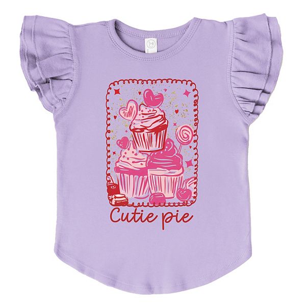 

Футболка с принтом Cutie pie cupcakes и рукавами-фонариками The Juniper Shop, Lavender