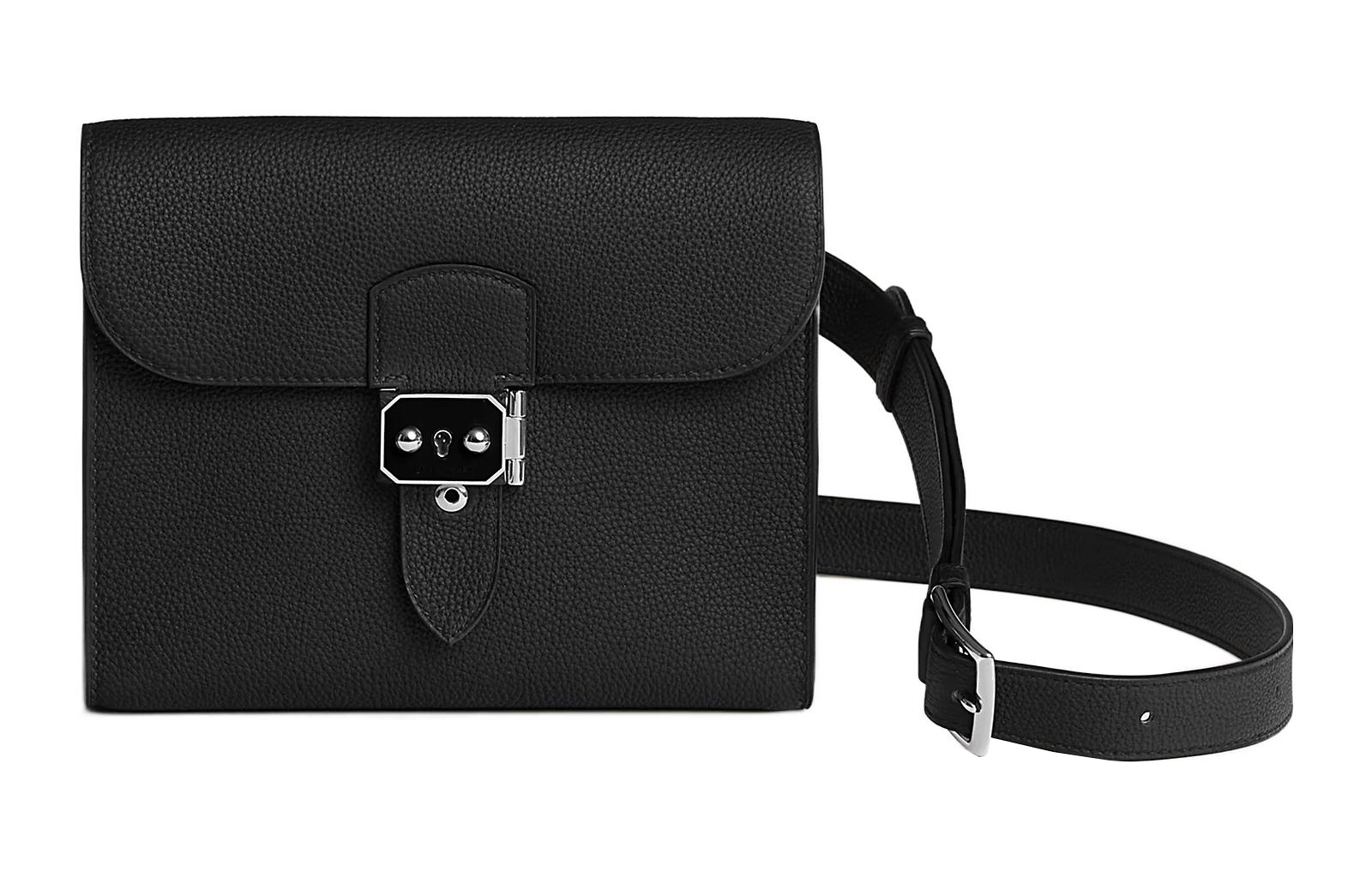 

Сумка-мессенджер Sac A Depeches Laque Togo из телячьей кожи, мужская сумка через плечо HERMES