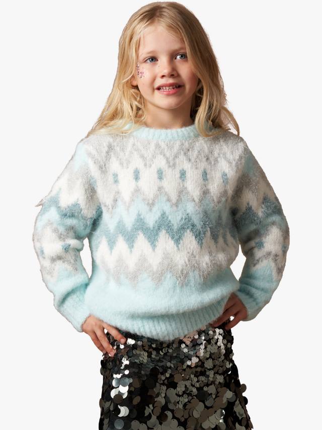 

Детский джемпер с узором фэр-айл Angel & Rocket, Blue/Multi