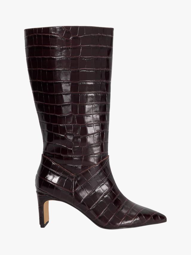 Кожаные сапоги Olette с мысом и эффектом рептилии Dune London, Burgundy