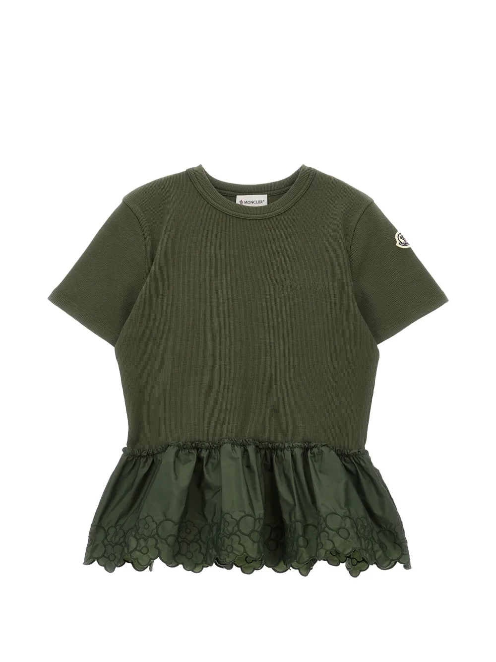 

Футболка с вышивкой Moncler Enfant, зеленый