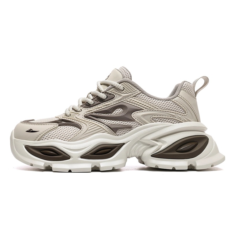 

Kuding Скользоустойчивые износостойкие дышащие массивные низкие кроссовки мужские светло-коричневые, цвет Light Brown