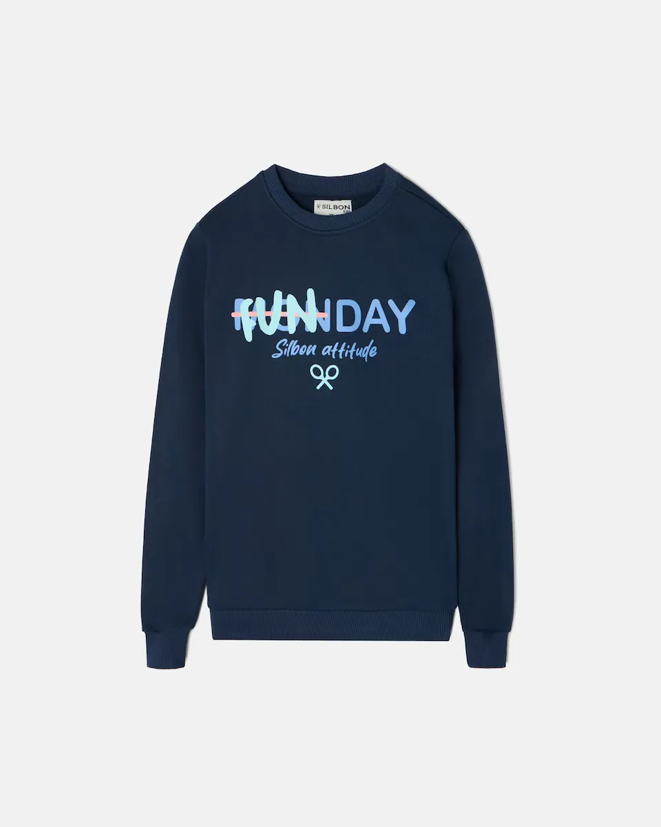 

Толстовка с круглым вырезом "Fun Day" для мальчиков Silbon, темно-синий