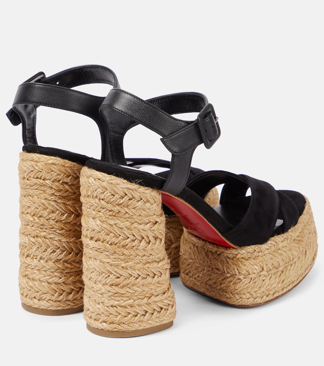 Супер Калакала 130 сандалии-эспадрильи из замши Christian Louboutin, Black/ Lin Black — фото 3