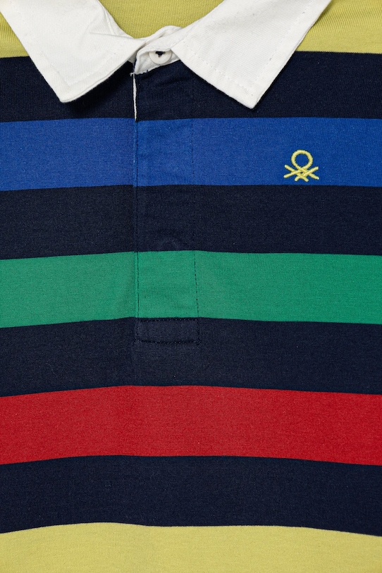 Детское хлопковое поло United Colors Of Benetton, мультиколор — фото 3
