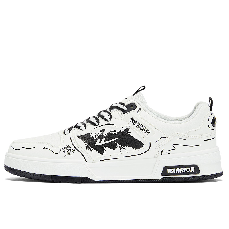 

WARRIOR Нескользящие и износостойкие легкие низкие кроссовки для скейтбординга, мужские, белые, черные
