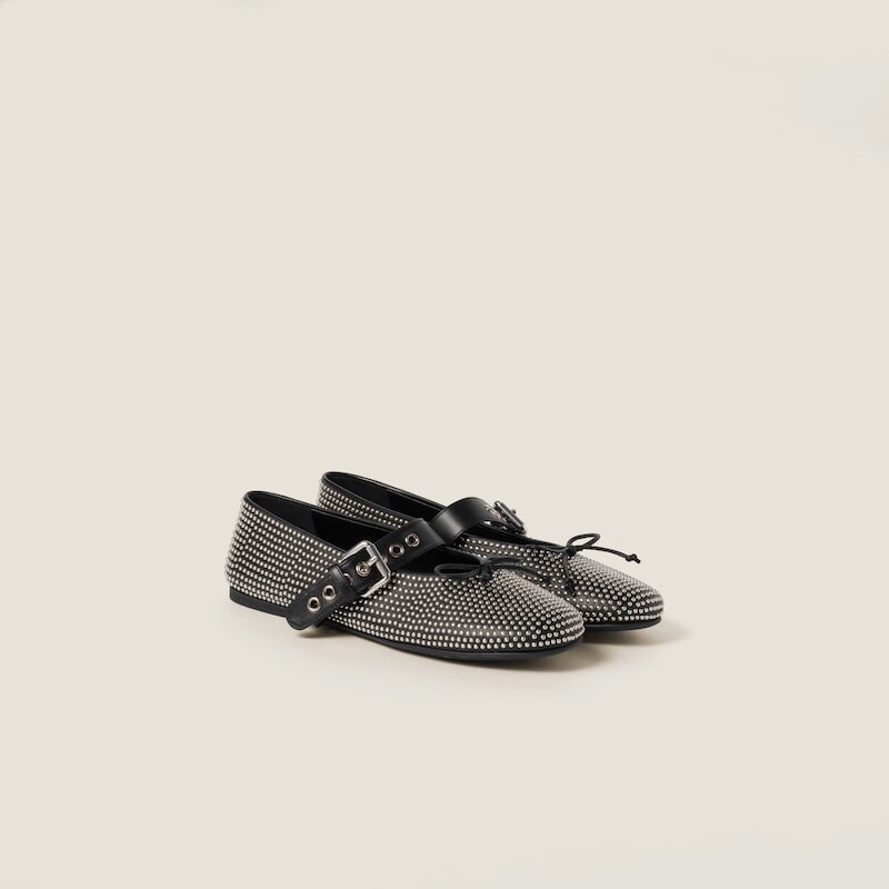 

Балетки из телячьей кожи Miu Miu, черный