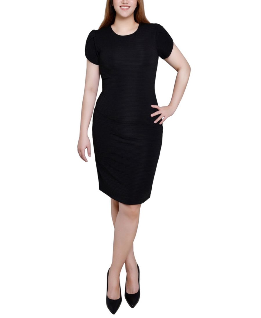 

Трикотажное платье с рукавами-лепестками NY Collection, Black