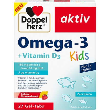 

Омега-3 + D3 Kids - Витамин D для здорового роста и развития костей у детей Doppelherz