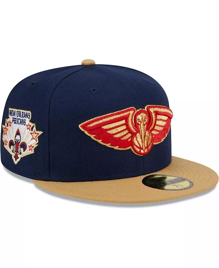 

Мужская темно-синяя, золотая шляпа New Orleans Pelicans Gameday Gold Pop Stars 59FIFTY Fitted Hat New Era