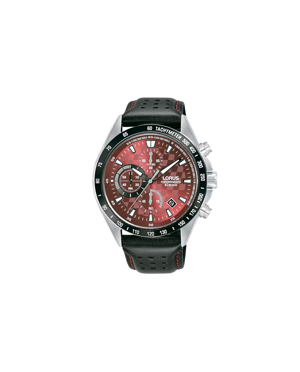 

Мужские часы Sport man RM319JX9 из кожи с черным ремешком Lorus, черный