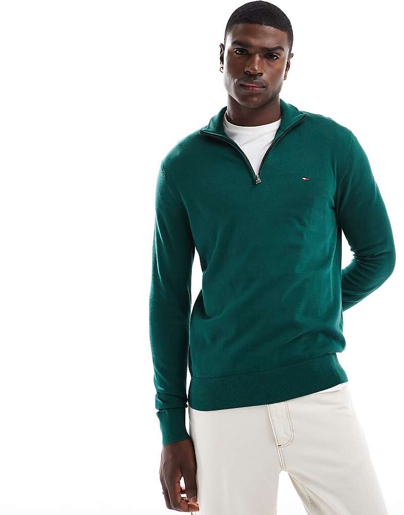 

Tommy Hilfiger Essential – темно-зеленый свитер на молнии