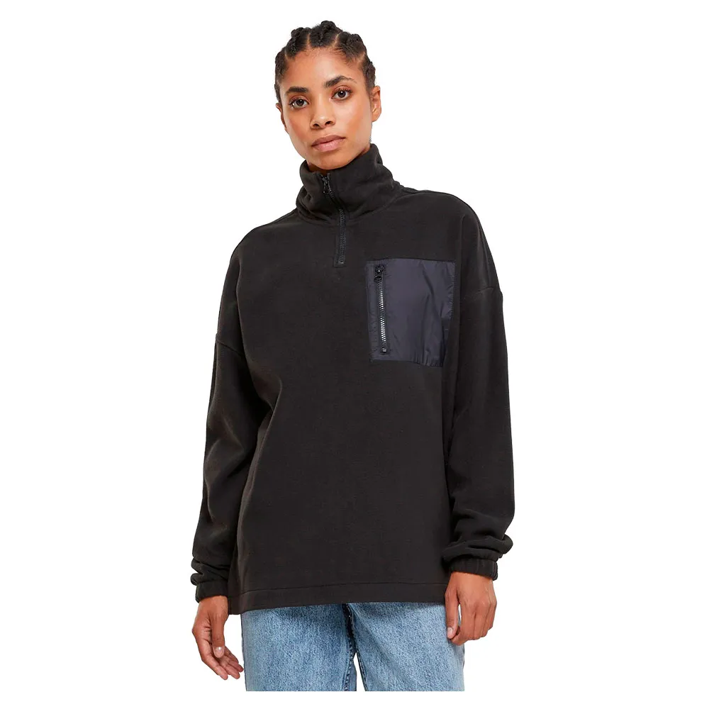

Свитер Urban Classics Polar Fleece half zip, черный