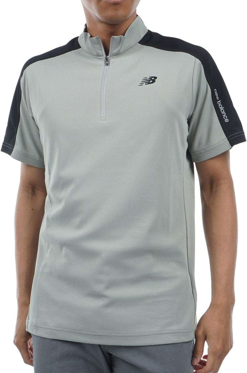 

Мужская поло-рубашка для гольфа New Balance 012-4166009 с коротким рукавом и застежкой-молнией до середины груди (впитывает пот, быстро сохнет, защищает от УФ-излучения, эластичная), серый