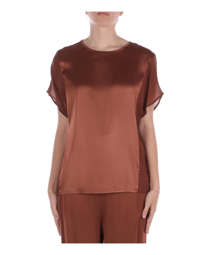 

Футболка с коричневым логотипом сзади Manila Grace, коричневый