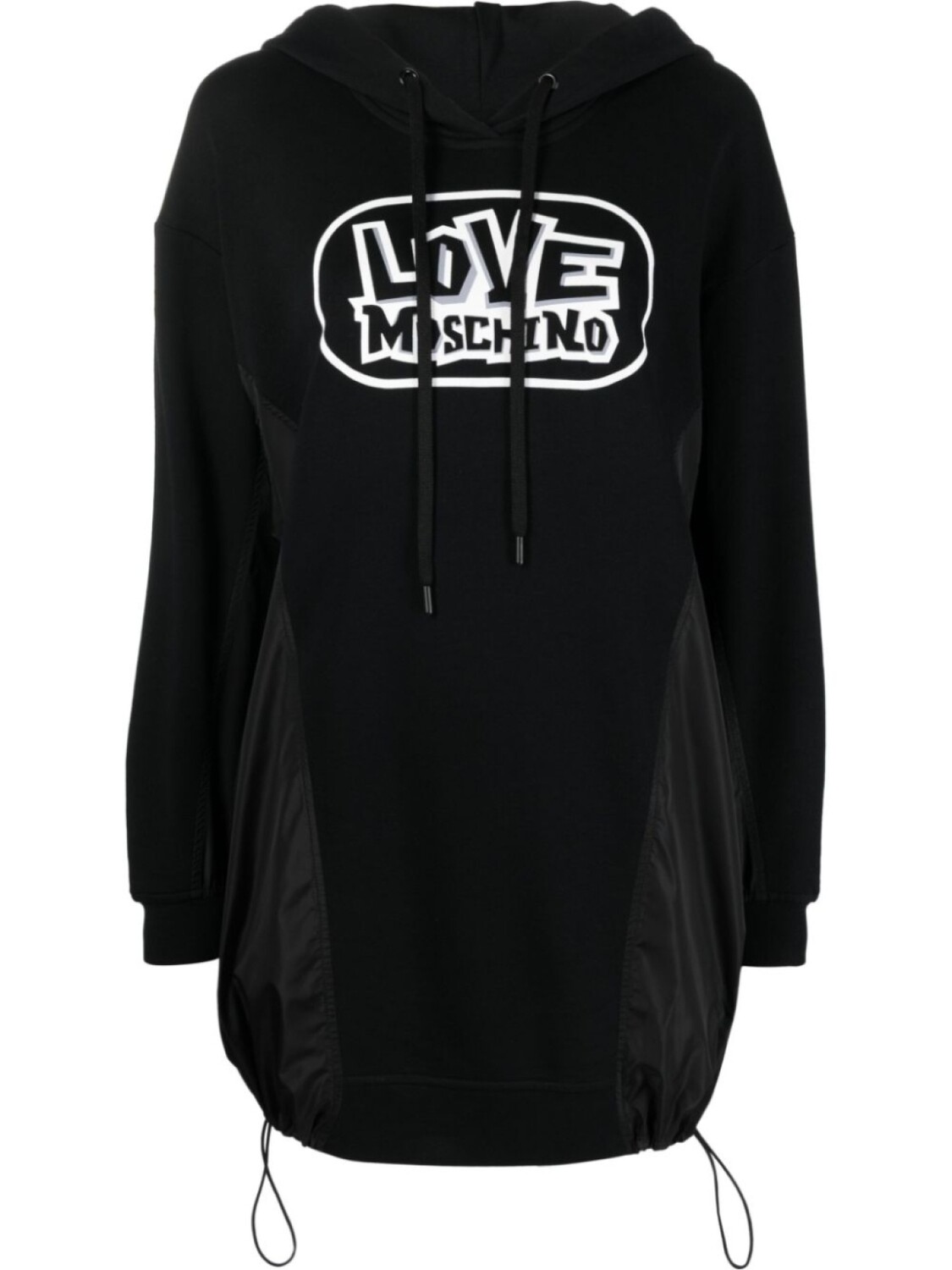 

Love Moschino платье-свитер с капюшоном и логотипом, черный