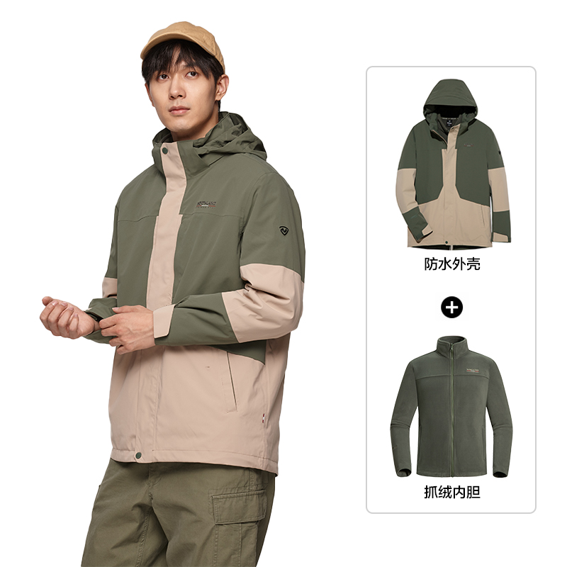 

NORTHLAND Профессиональная ветровка мужская, Low Pine Green/Coconut Khaki