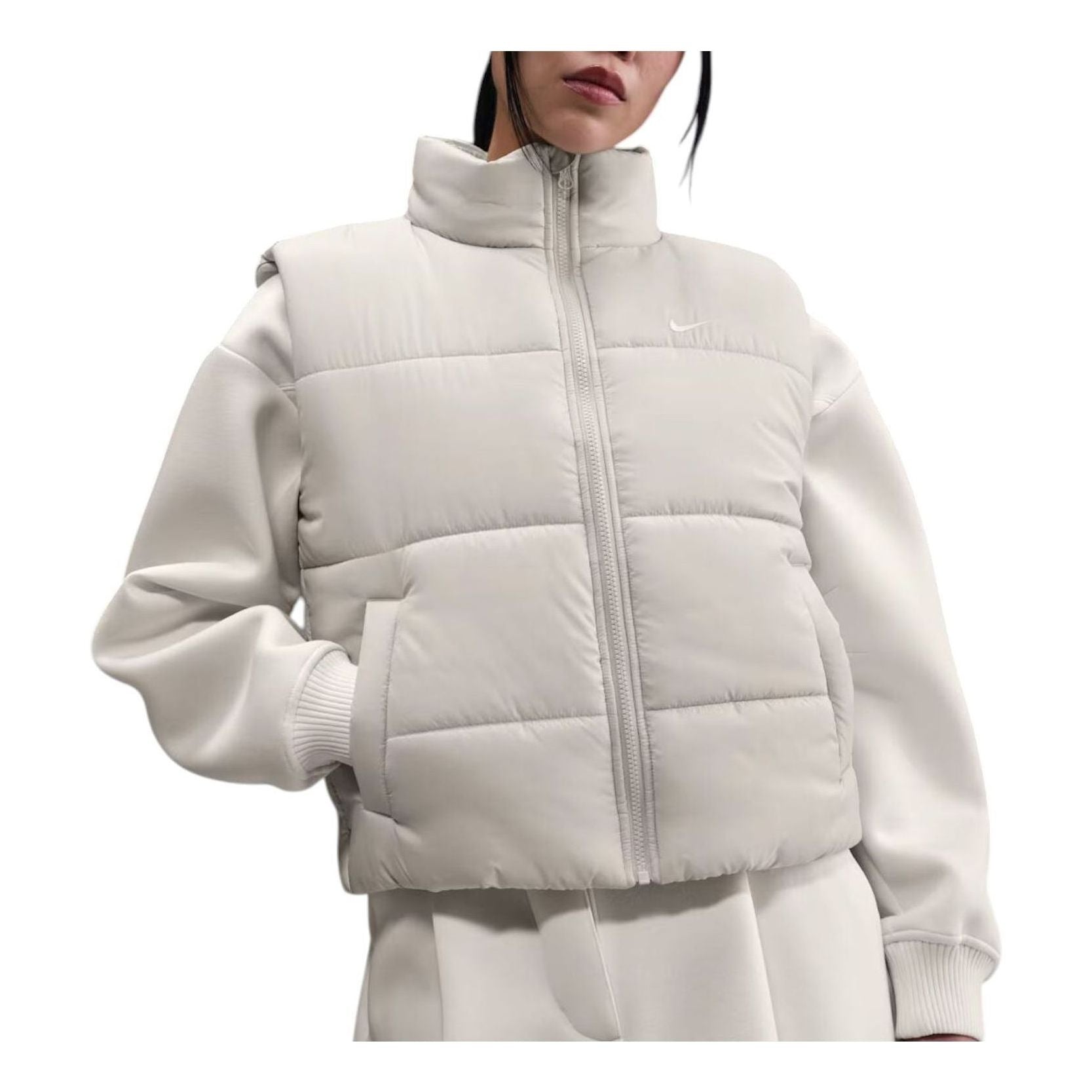

Жилет (WMNS) Nike Sportswear Classic Puffer Therma-FIT Loose Vest 'Light Bone White'