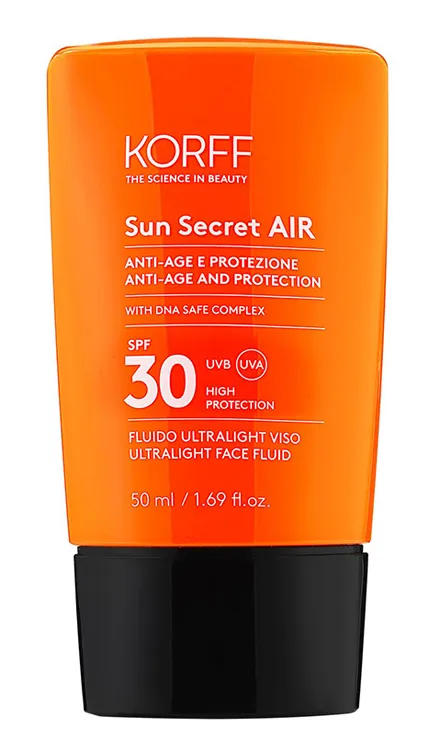 

Korff Sun Secret Air Facial Fluid SPF 30 50 мл Защищает кожу и предотвращает появление морщин.