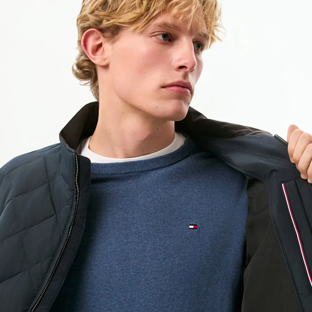 Мужская стёганая куртка тёмно-синего цвета от Tommy Hilfiger — фото 4
