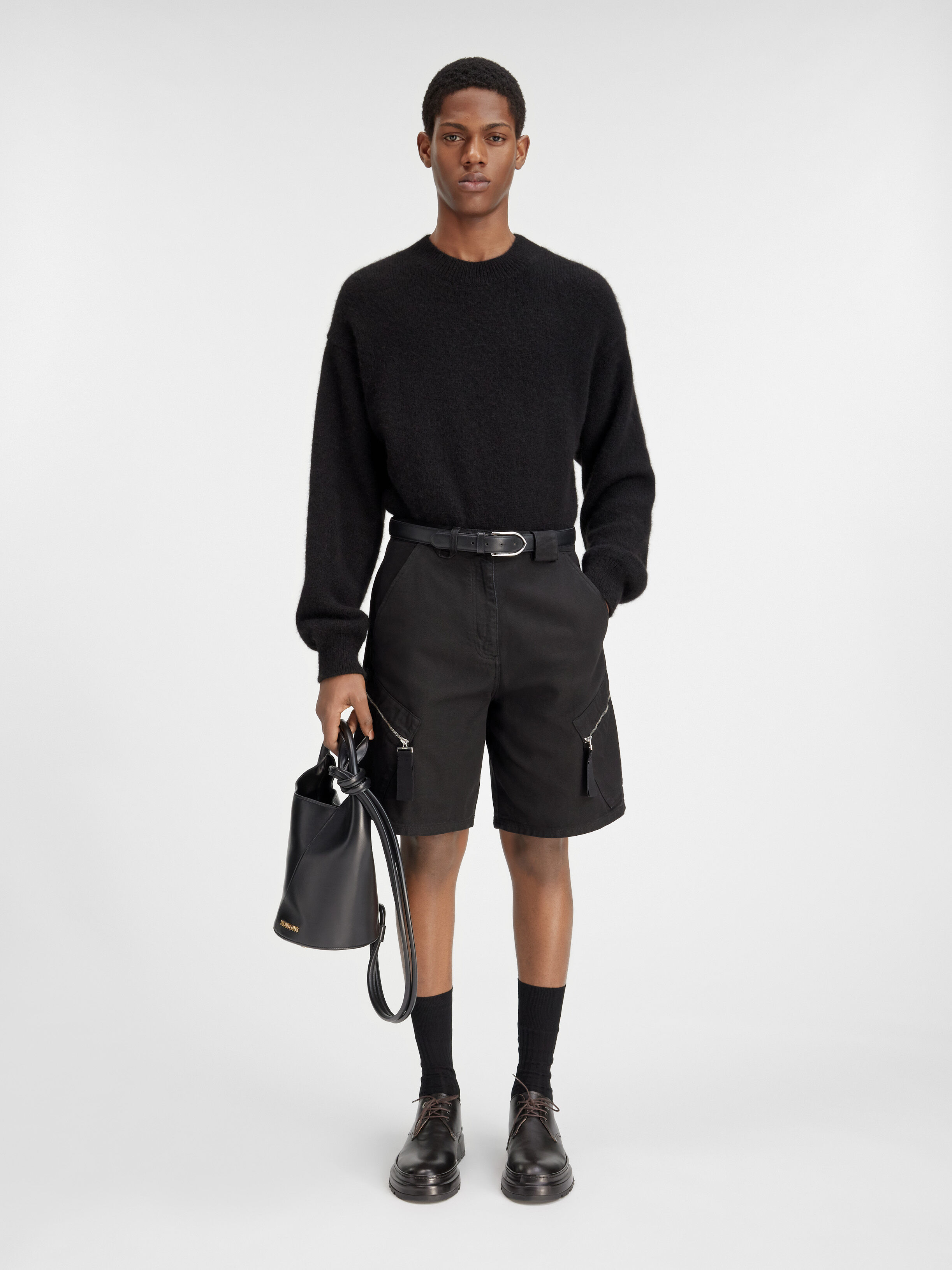 

Шорты-карго на молнии JACQUEMUS The Marrone shorts, черный