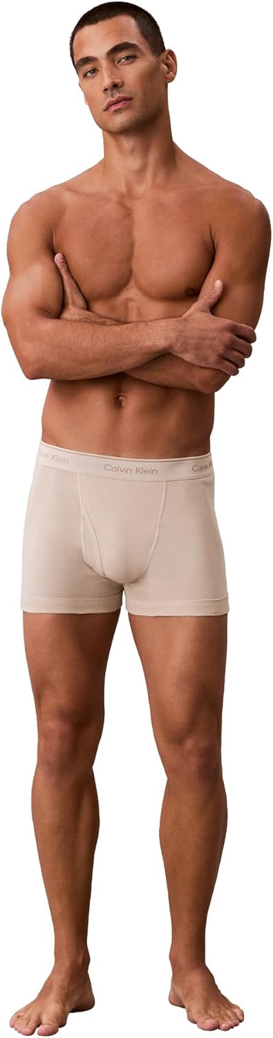 Calvin Klein мужские хлопковые классические трусы-боксеры, 3 шт., Snow Heather, Teal Marine, Oyster Gray — фото 4