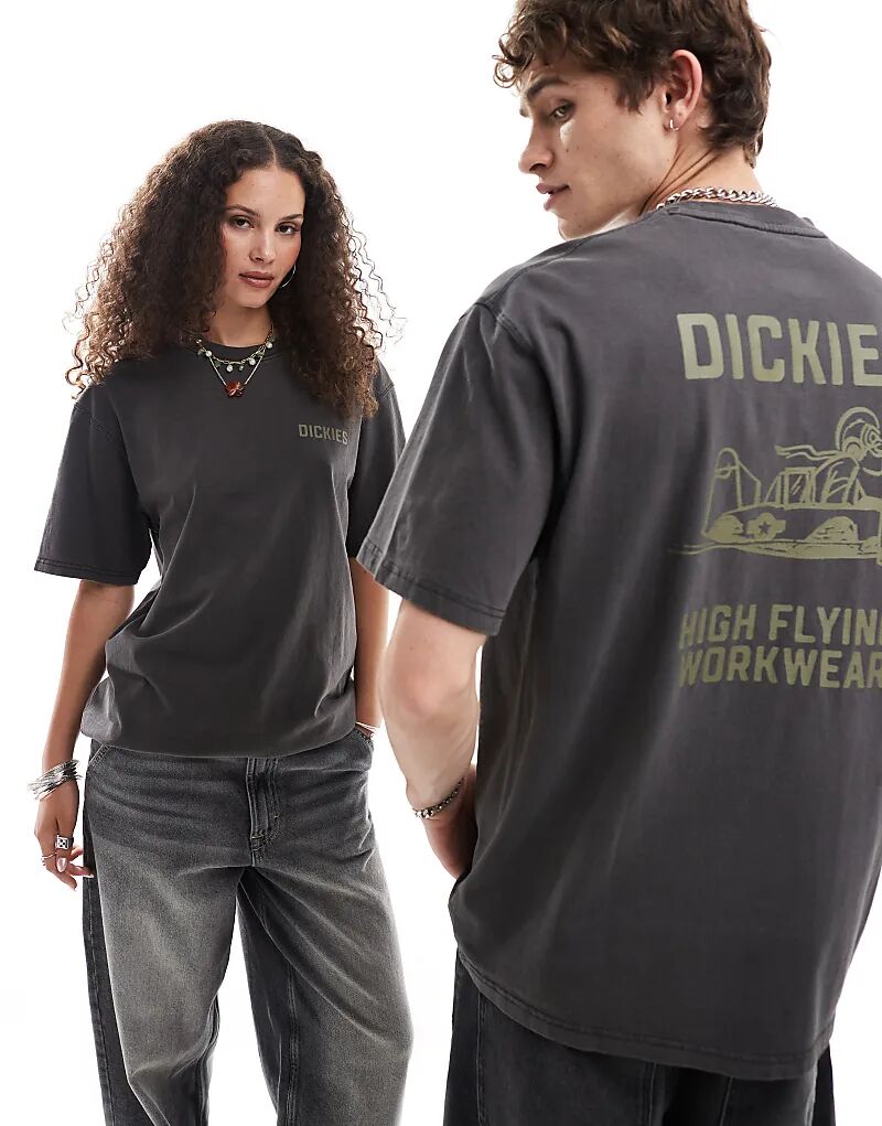 

Футболка с графическим принтом самолета на спине черного цвета Dickies