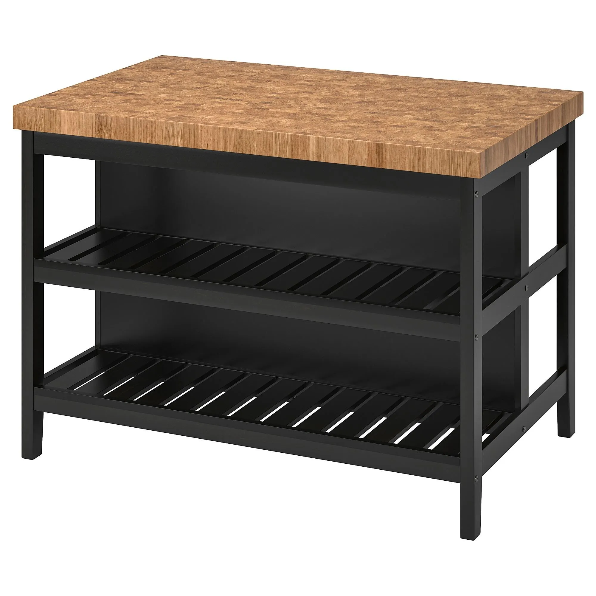 Кухонный остров, черный/дуб, 126x79x90 см, VADHOLMA IKEA
