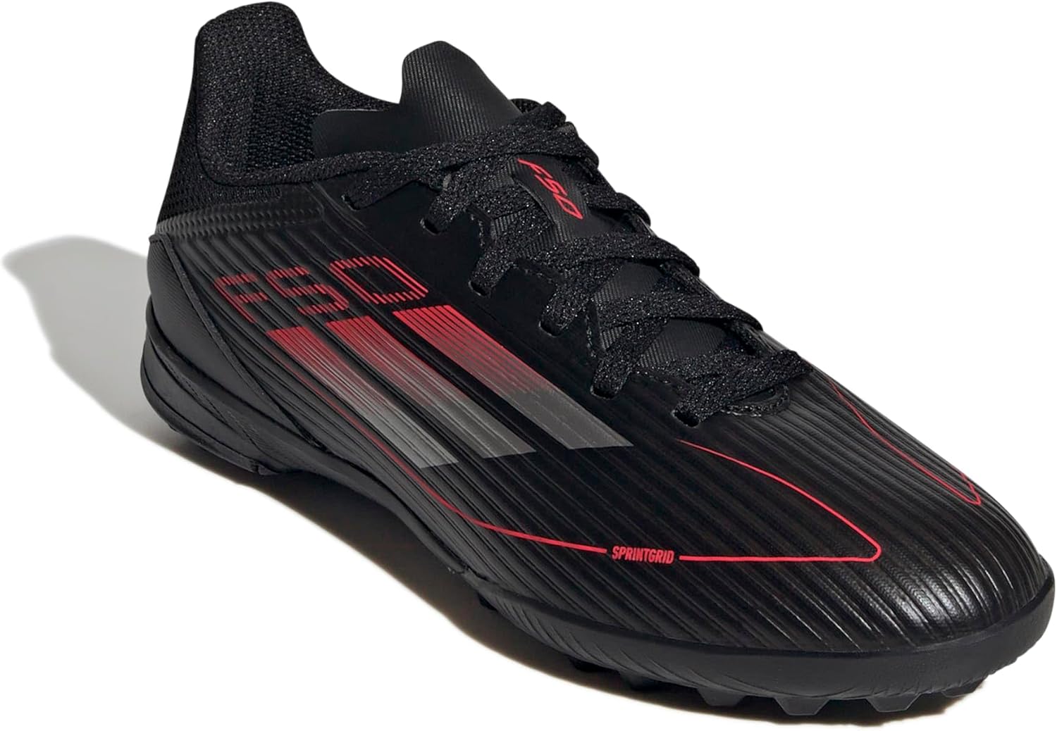Детские кроссовки Adidas F50 League Turf (унисекс), черный/красный/ярко-красный — фото 4