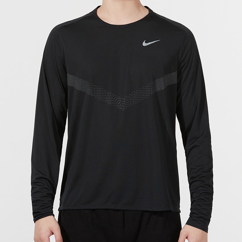 Футболка Men's Nike Sports Fitness Training Running Casual Long Sleeves Black T-Shirt DD6022-010 — фото 2