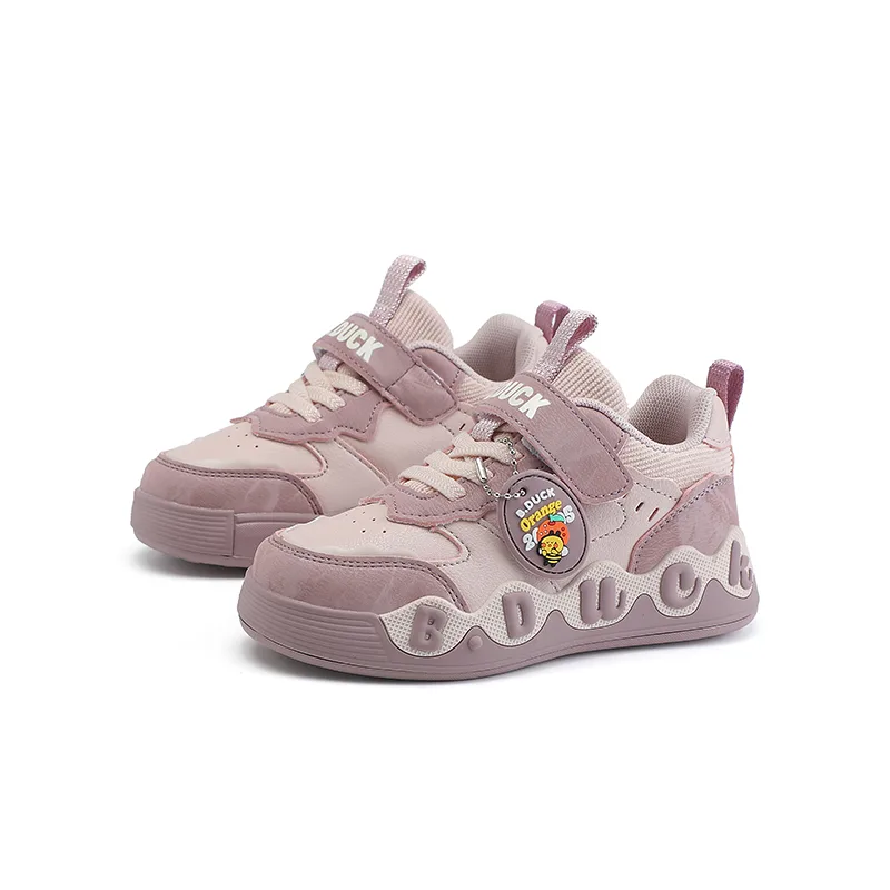 Synthetic Leather, Textile Cushioning, Wear Resistant Low top детские кроссовки для скейтбординга Kids' B.Duck, бежевый красный — фото 4