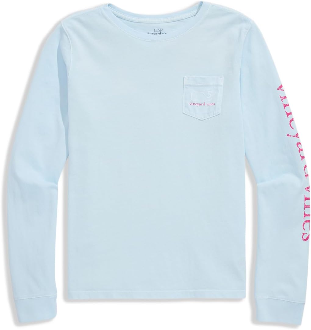 

Футболка Vineyard Vines Kids Long Sleeve Pocket Tee, цвет Ice Water