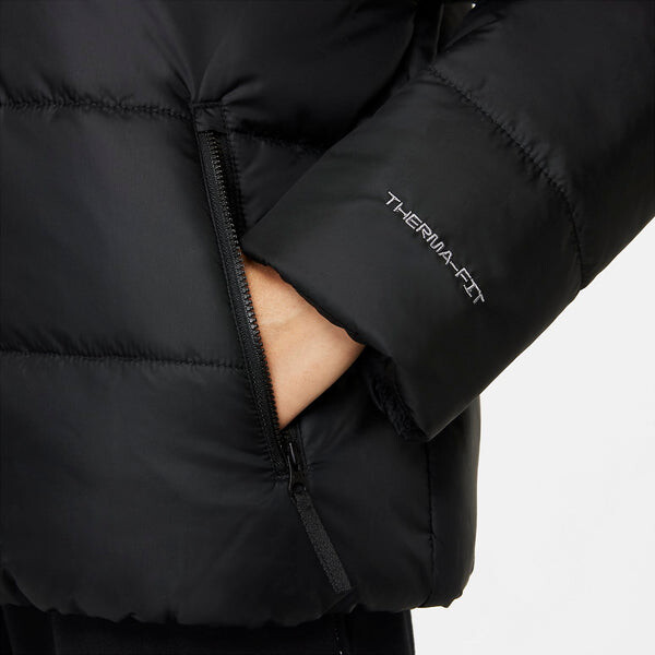 Куртка (WMNS) Nike Sportswear Therma-Fit Repel Hooded Puffer Jacket 'Black', черный — фото 4