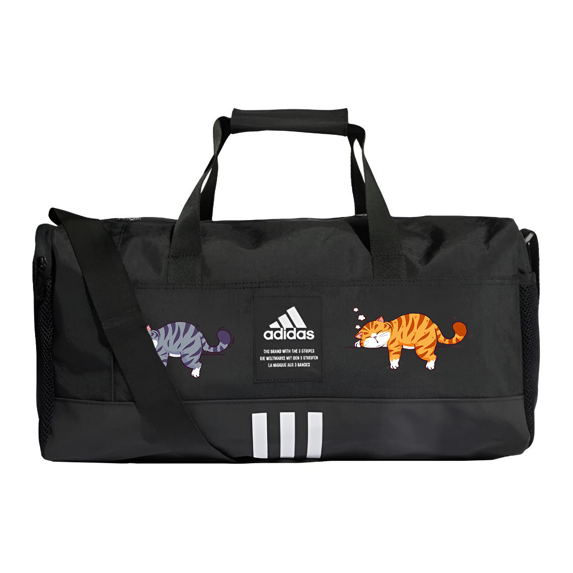 

Adidas Полиамидная узорчатая сумка через плечо унисекс черная, Sleeping cats