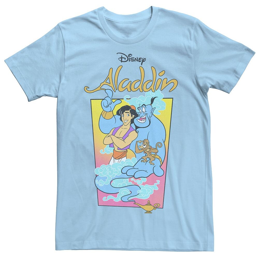 

Мужская винтажная футболка с плакатом Disney's Aladdin, цвет Light Blue