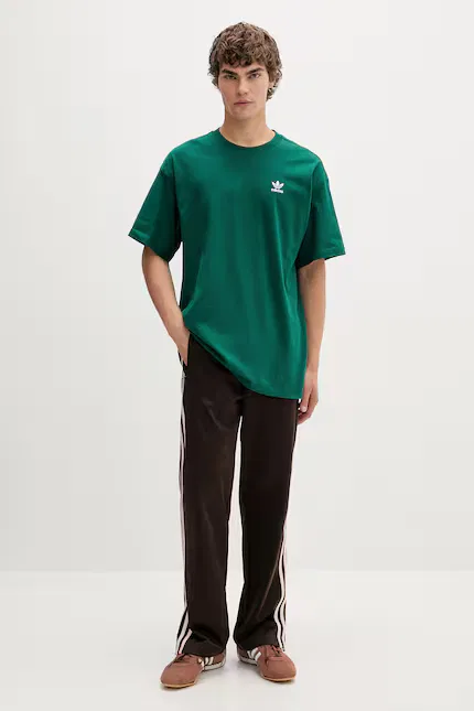 Футболка из хлопка T-shirt bawełniany Adidas Originals, зеленый — фото 2