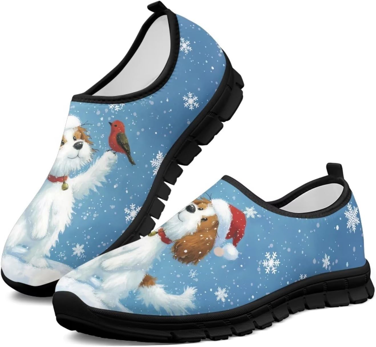 

Рождественские кроссовки для женщин для бега по дороге, ходьбы и тенниса, дышащие легкие обувь, подарок для семьи Chririnla, Christmas Puppy