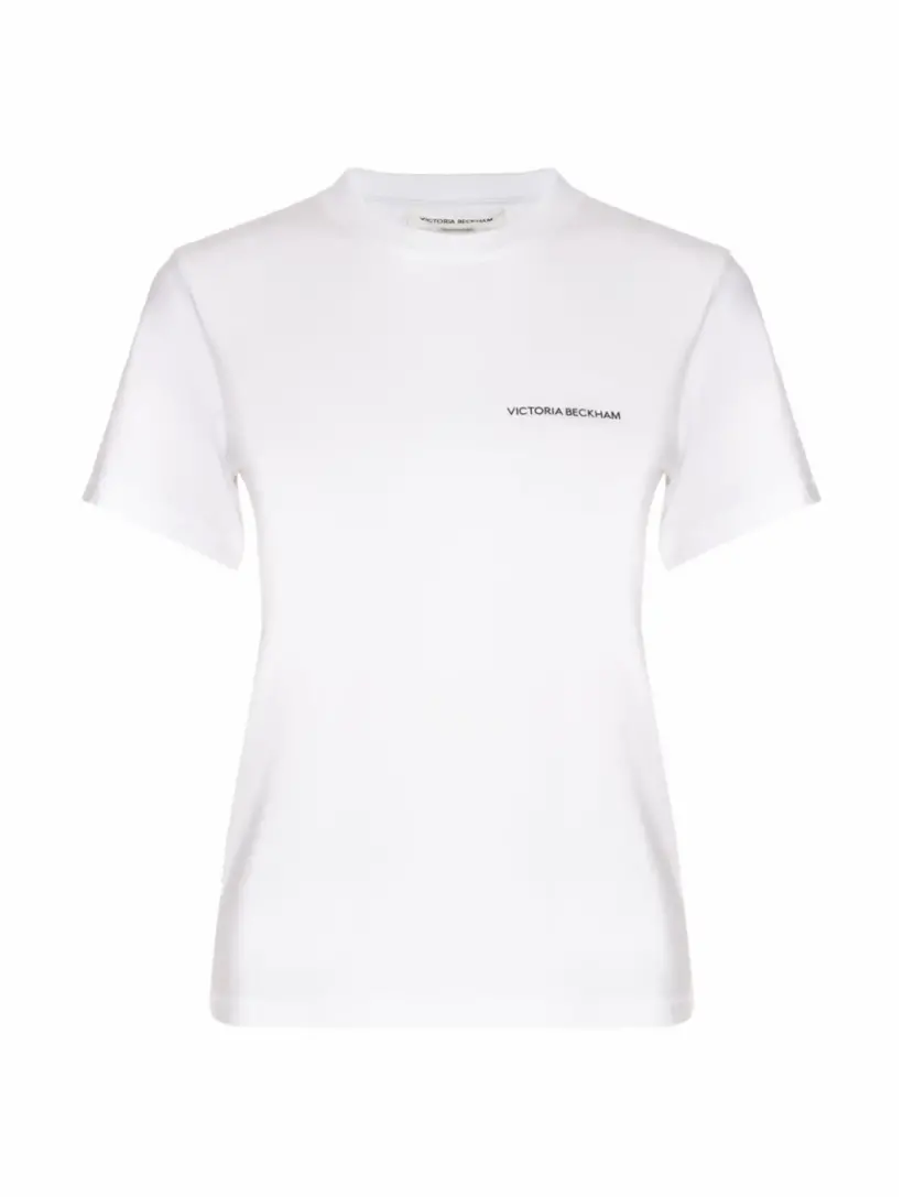 

Хлопковая футболка с логотипом Victoria Beckham, белый