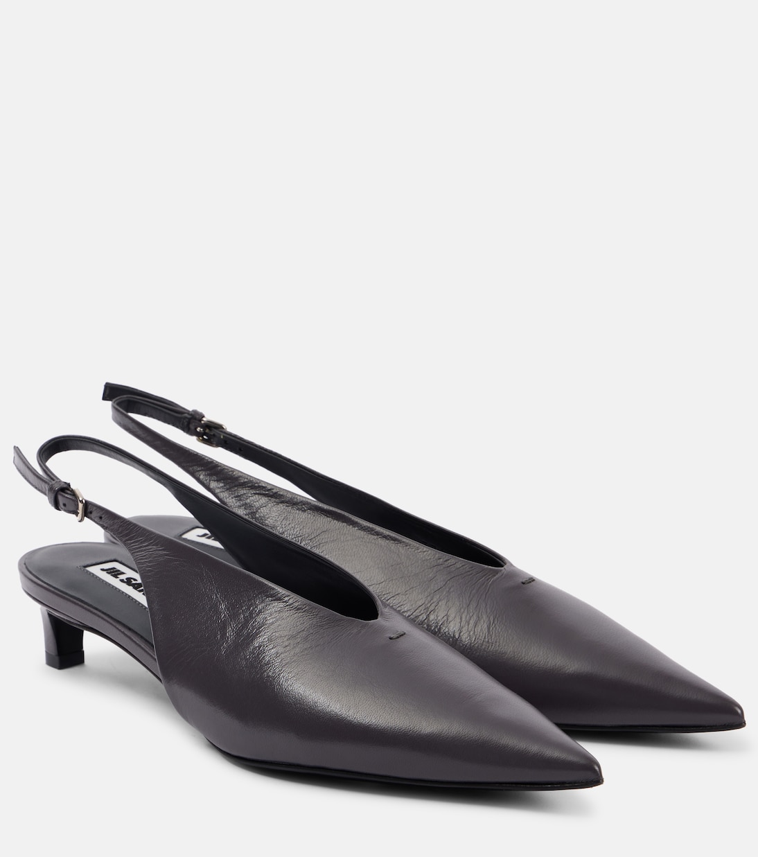 Кожаные туфли с открытой пяткой Jil Sander, Fog