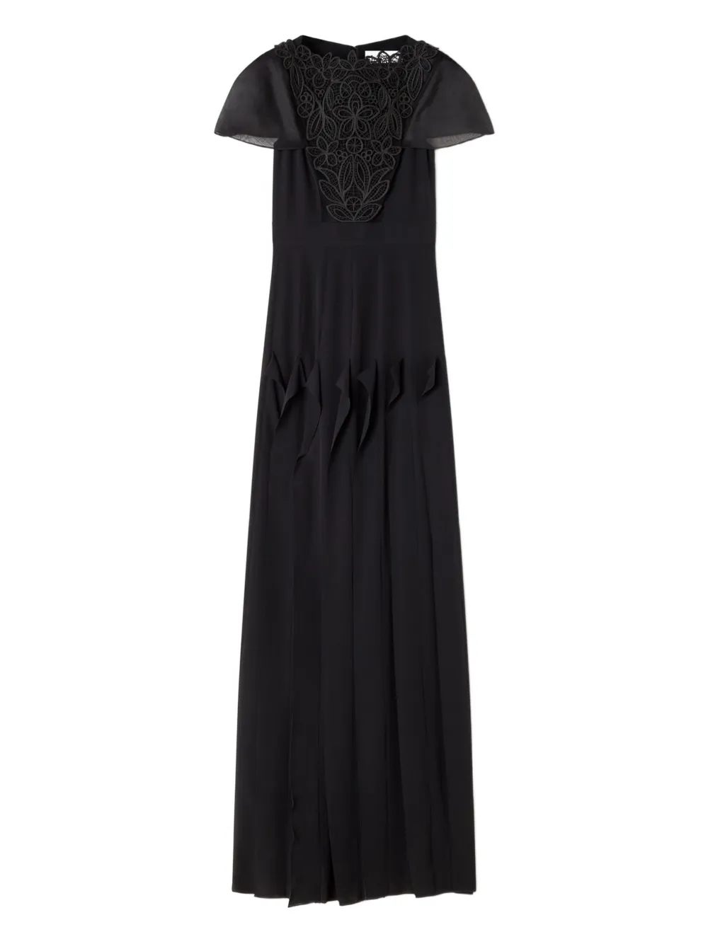 

Платье с кружевной отделкой Lanvin, черный