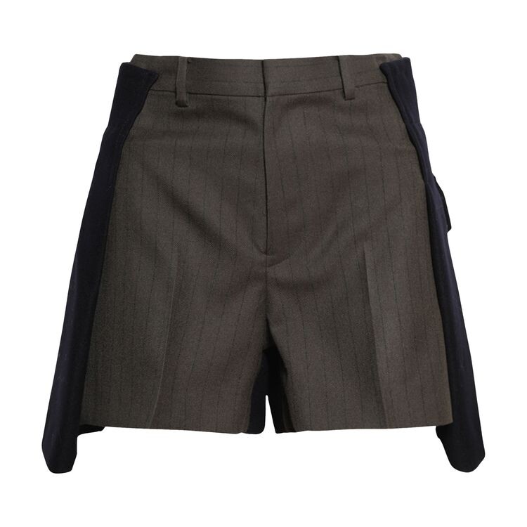

Шорты Sacai Chalk Stripe Wool Melton Shorts Khaki/Navy, желто-коричневый