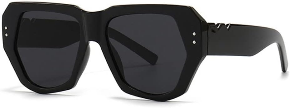 

Ретро-солнцезащитные очки «кошачий глаз» с многоугольными линзами, градиентные линзы, защита от УФ-излучения UV400, мужские солнцезащитные очки с заклепками LANGSER, Black Grey