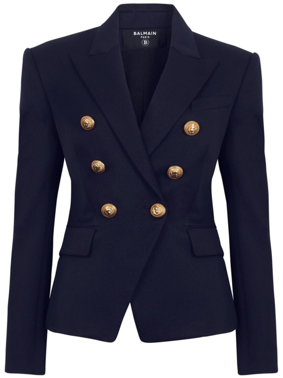 

Balmain двубортный шерстяной пиджак, синий