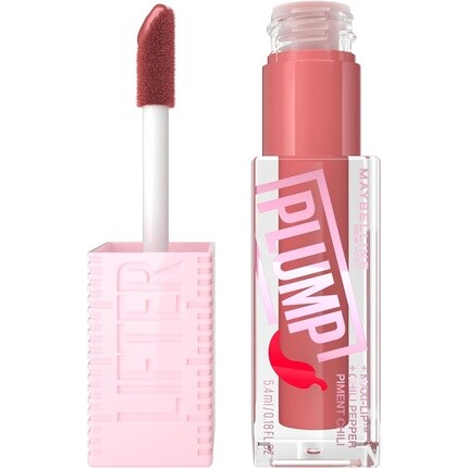 

Блеск для губ Maybelline New York Lifter Plump Lip Gloss Lasting Plump с подогревом с гиалуроновой кислотой и перцем чили XL Wand Vegan Formula Shade 005 Peach Fever